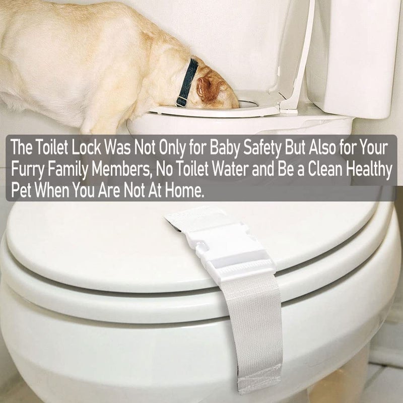 FresherAcc Toilet Locks Baby Proof Child Toddlers, [2 Packs] Sturdy Safety Toilet Lid Seat Proofer Lock for Kids Pets Dog, Easy Installation and Fit Most Toilets Bathroom (White) - Image 4